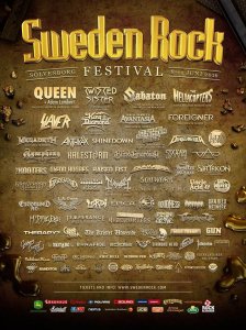 Cartaz do Sweden Rock de 2016 que marcou o retorno do The Hellacopters ao palco após um hiato de 8 anos