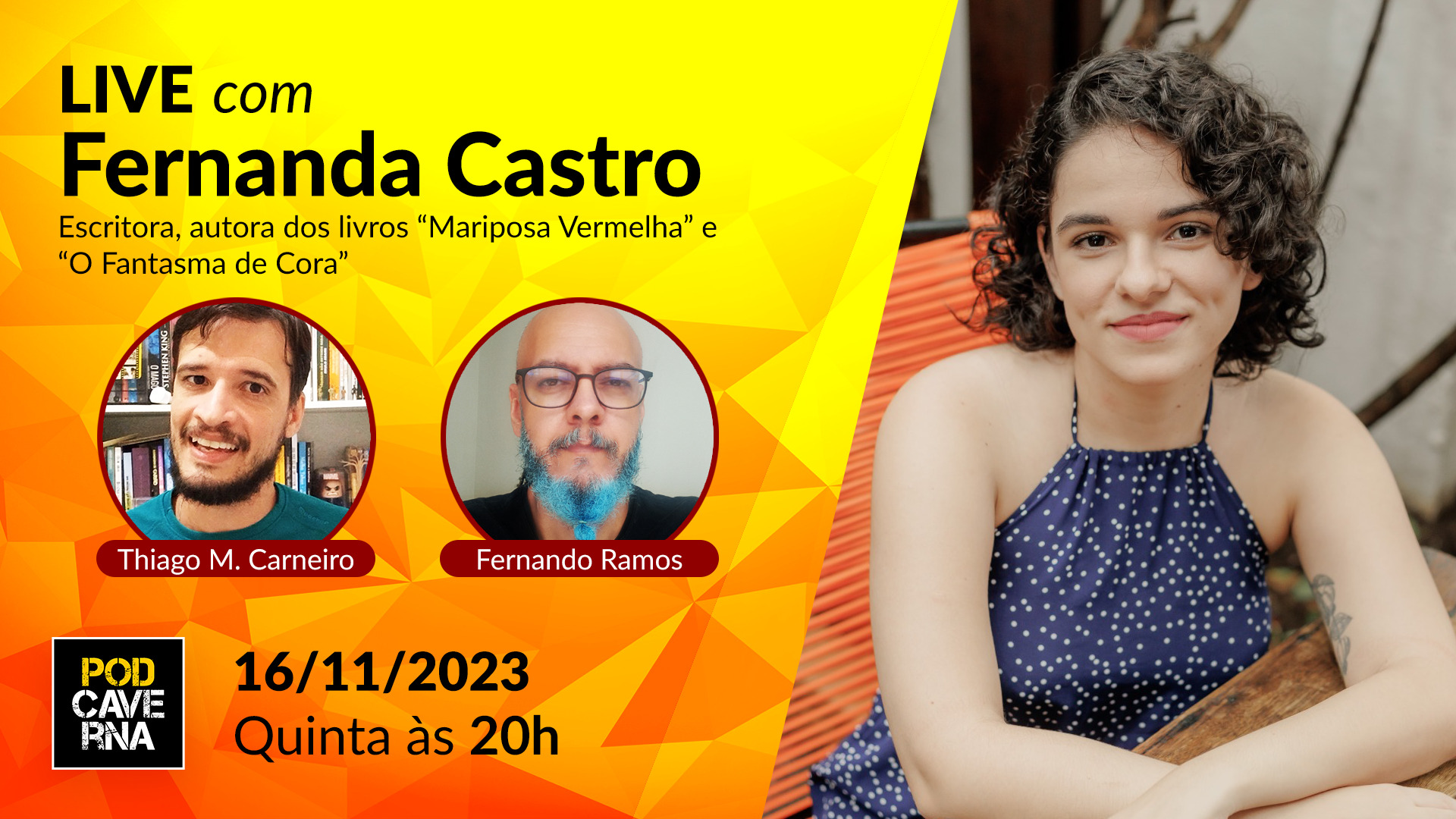 Live com Fernanda Castro – Escritora, autora de Mariposa Vermelha e O Fantasma de Cora